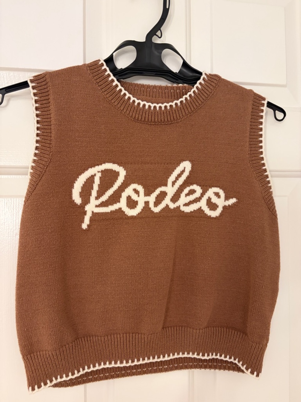 Brown 'Rodeo' Knit Sleeveless Sweater Top